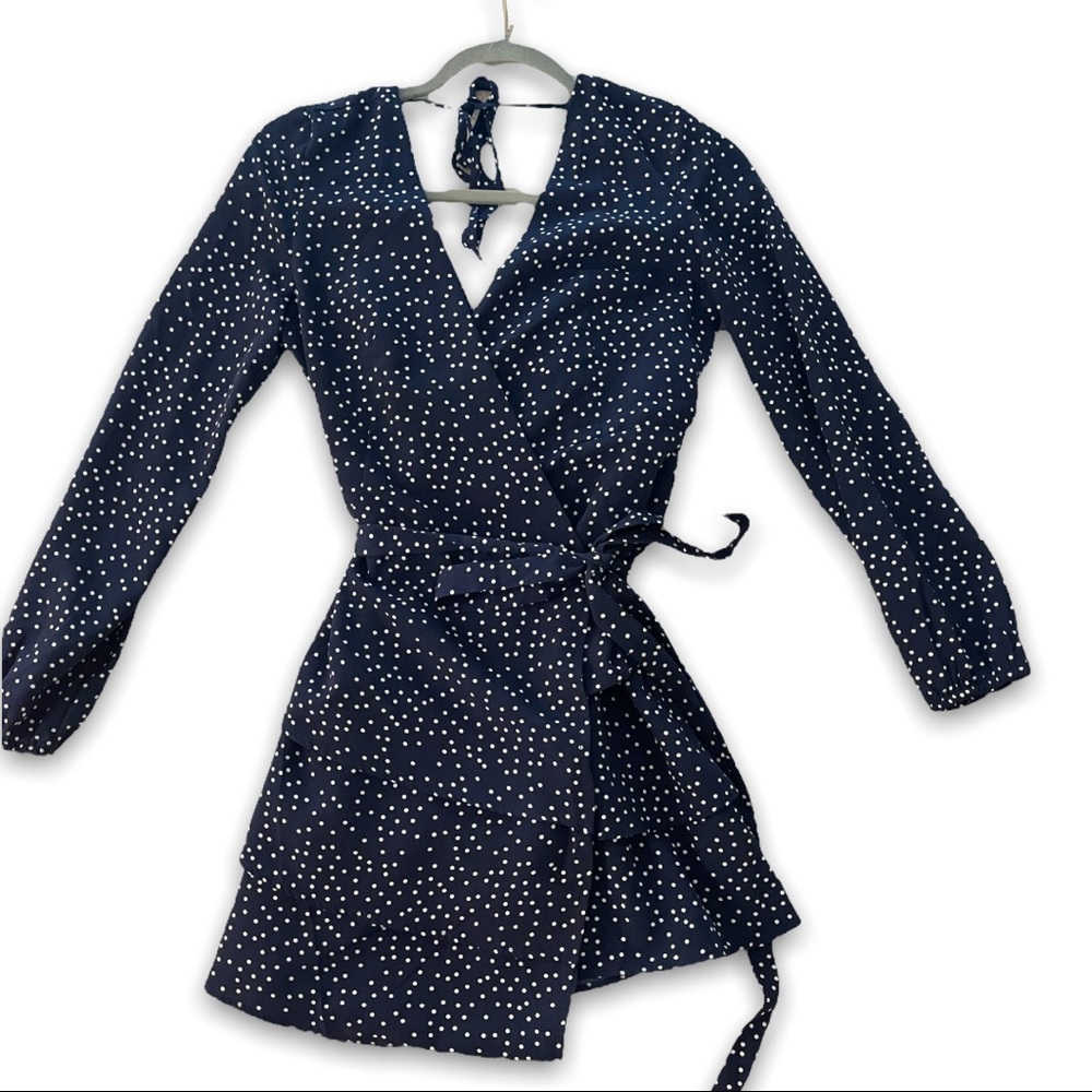 Ark & Co Long Sleeve Polka Dot Flare Dress (Like New)